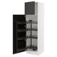 SEKTION Gabinete alto c/despensa extraíble, blanco/Nickebo Carbón mate, 61x61x203 cm