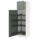 SEKTION Gabinete alto c/despensa extraíble, blanco/Nickebo Verde grisáceo mate, 61x61x203 cm