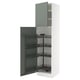 SEKTION Gabinete alto c/despensa extraíble, blanco/Nickebo Verde grisáceo mate, 61x61x229 cm