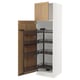 SEKTION Gabinete alto c/despensa extraíble, blanco/Vedhamn roble, 61x61x203 cm