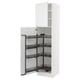 SEKTION Gabinete alto c/despensa extraíble, blanco/Voxtorp blanco mate, 61x61x229 cm