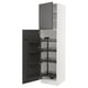 SEKTION Gabinete alto c/despensa extraíble, blanco/Voxtorp gris oscuro, 61x61x229 cm