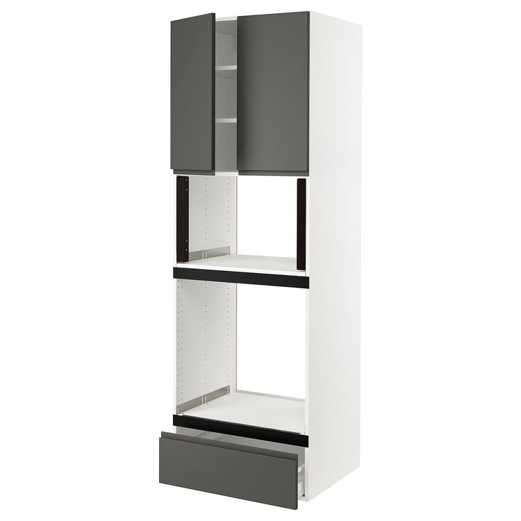 SEKTION Gabinete alto para horno - blanco/Voxtorp gris oscuro - IKEA