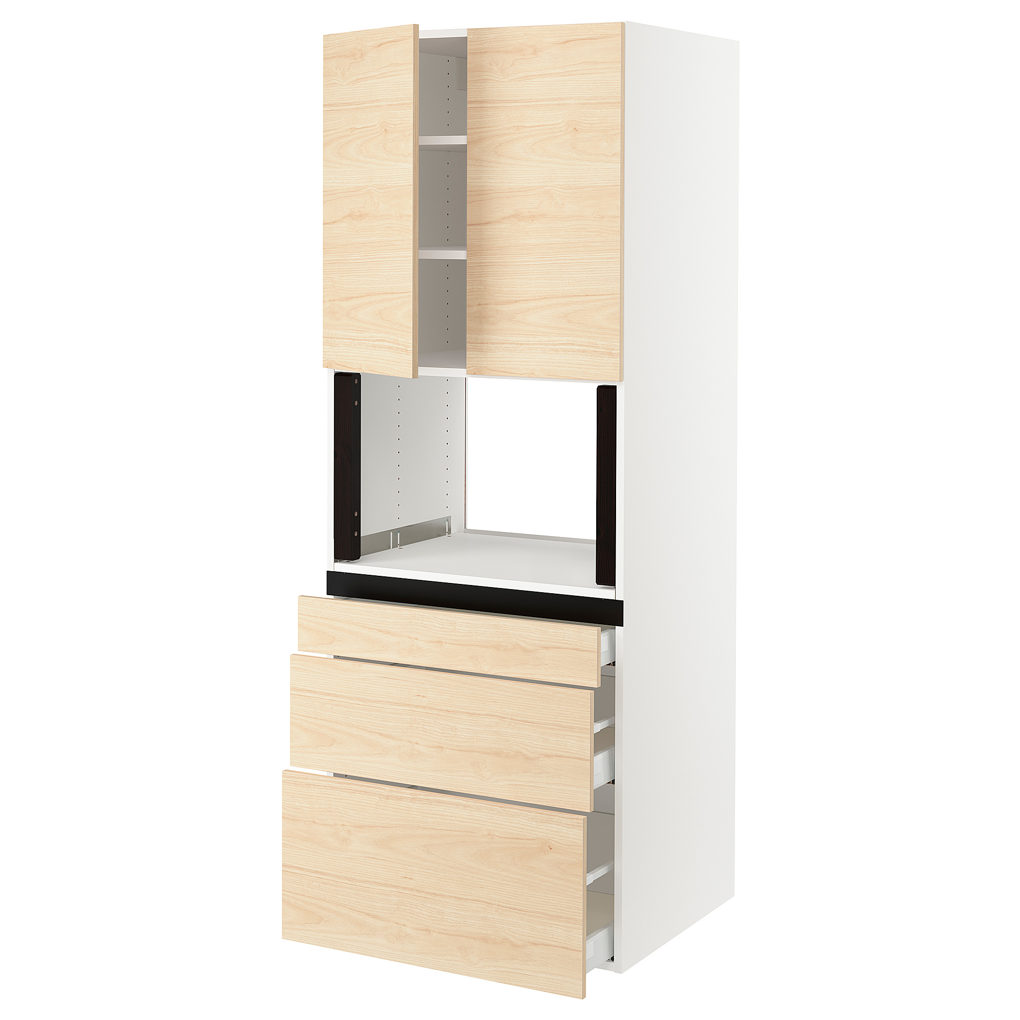 SEKTION Gabinete alto para microondas - blanco/Askersund efecto fresno