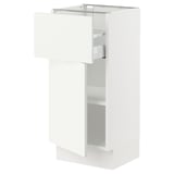 SEKTION Gabinete bajo 1 puerta 1 cajón, blanco/Vallstena blanco, 38x37x76 cm