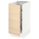 SEKTION Gabinete bajo 1 puerta c/canasta, blanco/Askersund efecto fresno claro, 38x61x76 cm
