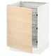 SEKTION Gabinete bajo 1 puerta c/canasta, blanco/Askersund efecto fresno claro, 61x61x76 cm