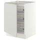 SEKTION Gabinete bajo 1 puerta c/canasta, blanco/Aspudden gris claro, 61x61x76 cm