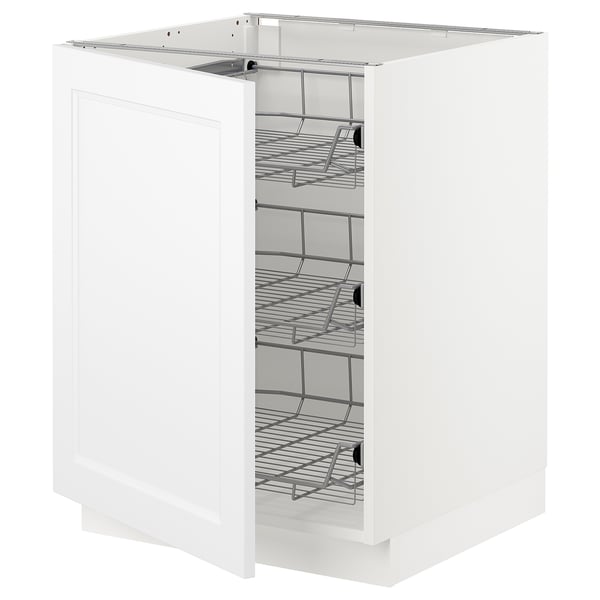 SEKTION Gabinete bajo 1 puerta c/canasta, blanco/Axstad blanco mate, 61x61x76 cm