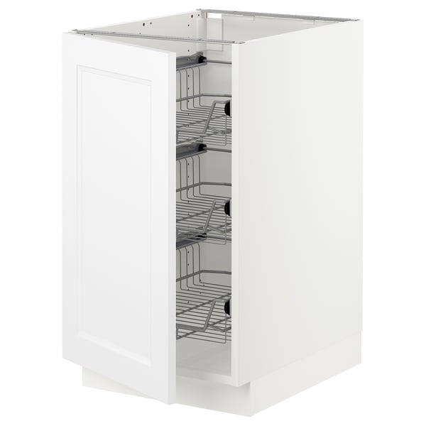 SEKTION Gabinete bajo 1 puerta c/canasta, blanco/Axstad blanco mate, 46x61x76 cm