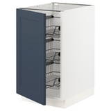 SEKTION Gabinete bajo 1 puerta c/canasta, blanco Axstad/mate azul, 46x61x76 cm