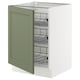 SEKTION Gabinete bajo 1 puerta c/canasta, blanco/Axstad verde grisáceo, 61x61x76 cm