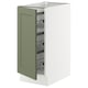 SEKTION Gabinete bajo 1 puerta c/canasta, blanco/Axstad verde grisáceo, 38x61x76 cm