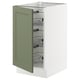 SEKTION Gabinete bajo 1 puerta c/canasta, blanco/Axstad verde grisáceo, 46x61x76 cm