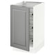 SEKTION Gabinete bajo 1 puerta c/canasta, blanco/Bodbyn gris, 46x61x76 cm
