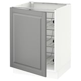 SEKTION Gabinete bajo 1 puerta c/canasta, blanco/Bodbyn gris, 61x61x76 cm