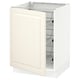 SEKTION Gabinete bajo 1 puerta c/canasta, blanco/Bodbyn hueso, 61x61x76 cm