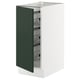 SEKTION Gabinete bajo 1 puerta c/canasta, blanco/Havstorp Verde oscuro, 38x61x76 cm