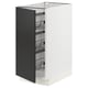 SEKTION Gabinete bajo 1 puerta c/canasta, blanco/Nickebo Carbón mate, 38x61x76 cm