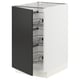 SEKTION Gabinete bajo 1 puerta c/canasta, blanco/Nickebo Carbón mate, 46x61x76 cm