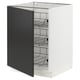 Opción: SEKTION Gabinete bajo 1 puerta c/canasta, blanco/Nickebo Carbón mate, 61x61x76 cm