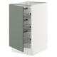 SEKTION Gabinete bajo 1 puerta c/canasta, blanco/Nickebo Verde grisáceo mate, 46x61x76 cm