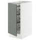 SEKTION Gabinete bajo 1 puerta c/canasta, blanco/Nickebo Verde grisáceo mate, 38x61x76 cm