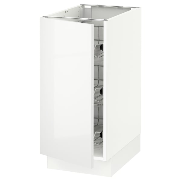 SEKTION Gabinete bajo 1 puerta c/canasta, blanco/Ringhult blanco, 38x61x76 cm