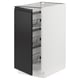 SEKTION Gabinete bajo 1 puerta c/canasta, blanco/Upplöv Carbón mate, 38x61x76 cm