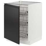 SEKTION Gabinete bajo 1 puerta c/canasta, blanco/Upplöv Carbón mate, 61x61x76 cm