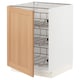 SEKTION Gabinete bajo 1 puerta c/canasta, blanco/Vedhamn roble, 61x61x76 cm