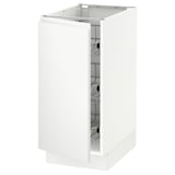SEKTION Gabinete bajo 1 puerta c/canasta, blanco/Voxtorp blanco mate, 38x61x76 cm