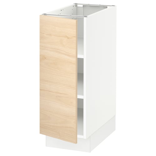 SEKTION Gabinete bajo 1 puerta c/estantes, blanco/Askersund efecto fresno claro, 31x61x76 cm