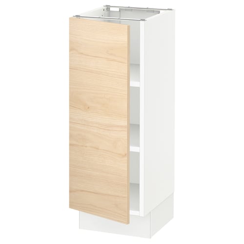 SEKTION Gabinete bajo 1 puerta c/estantes, blanco/Askersund efecto fresno claro, 31x37x76 cm