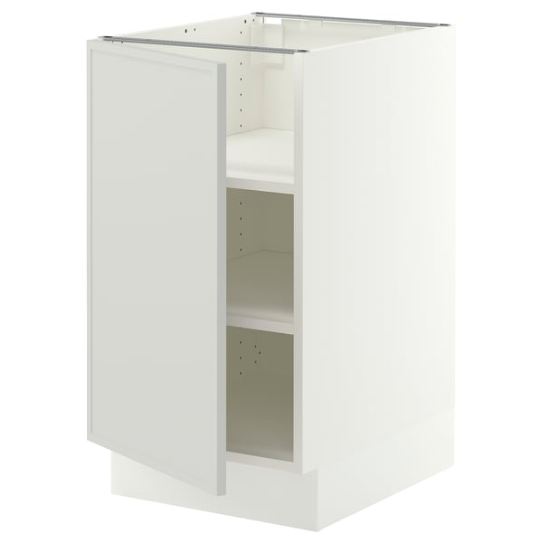 SEKTION Gabinete bajo 1 puerta c/estantes, blanco/Aspudden gris claro, 46x61x76 cm