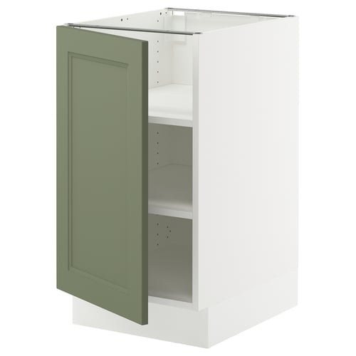 SEKTION Gabinete bajo 1 puerta c/estantes, blanco/Axstad verde grisáceo, 46x61x76 cm