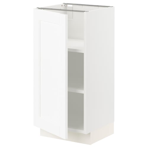 SEKTION Gabinete bajo 1 puerta c/estantes, blanco Enköping/blanco efecto madera, 38x37x76 cm