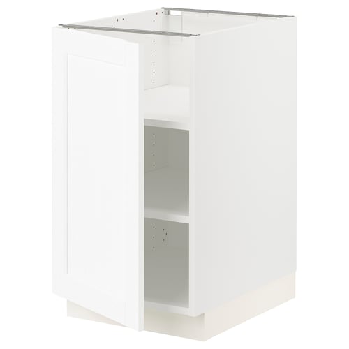 SEKTION Gabinete bajo 1 puerta c/estantes, blanco Enköping/blanco efecto madera, 46x61x76 cm