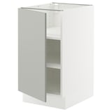 SEKTION Gabinete bajo 1 puerta c/estantes, blanco/Havstorp gris claro, 46x61x76 cm