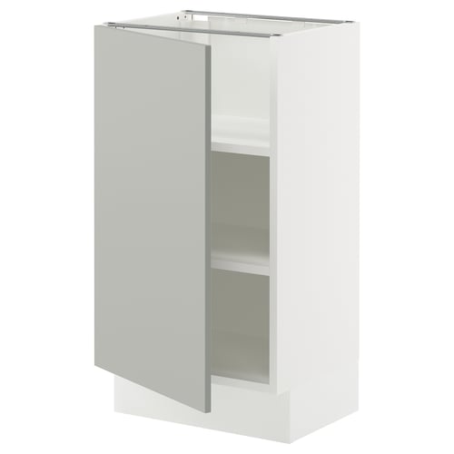 SEKTION Gabinete bajo 1 puerta c/estantes, blanco/Havstorp gris claro, 46x37x76 cm