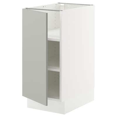 SEKTION Gabinete bajo 1 puerta c/estantes, blanco/Havstorp gris claro, 38x61x76 cm