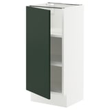SEKTION Gabinete bajo 1 puerta c/estantes, blanco/Havstorp Verde oscuro, 38x37x76 cm