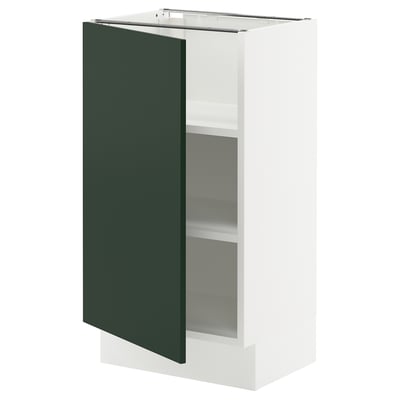 SEKTION Gabinete bajo 1 puerta c/estantes, blanco/Havstorp Verde oscuro, 46x37x76 cm