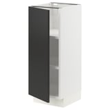 SEKTION Gabinete bajo 1 puerta c/estantes, blanco/Nickebo Carbón mate, 31x37x76 cm