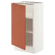 SEKTION Gabinete bajo 1 puerta c/estantes, blanco/Terrsjö motivo de ondas marrón rojizo, 46x37x76 cm