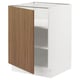 SEKTION Gabinete bajo 1 puerta c/estantes, blanco/Tistorp Efecto nogal café, 61x61x76 cm