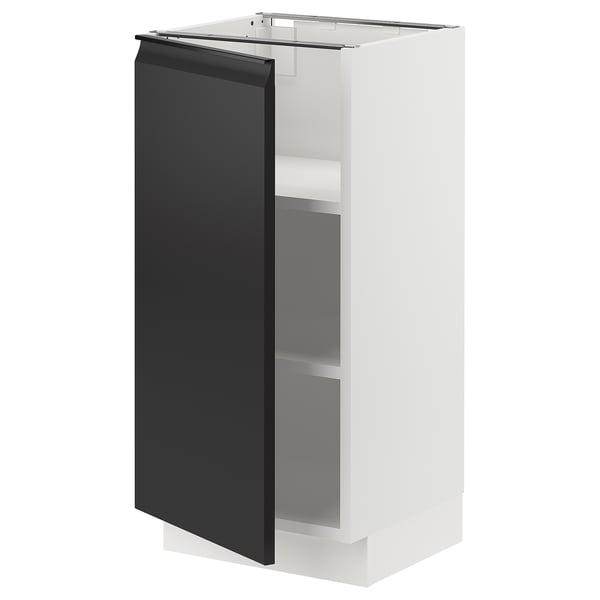 SEKTION Gabinete bajo 1 puerta c/estantes, blanco/Upplöv Carbón mate, 38x37x76 cm
