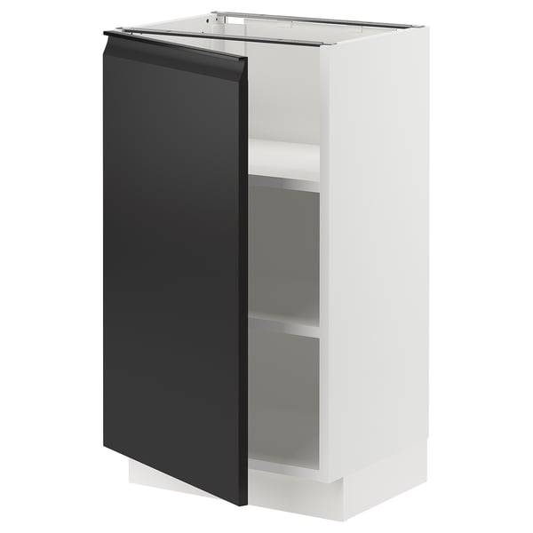 SEKTION Gabinete bajo 1 puerta c/estantes, blanco/Upplöv Carbón mate, 46x37x76 cm