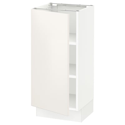 SEKTION Gabinete bajo 1 puerta c/estantes, blanco/Veddinge blanco, 38x37x76 cm