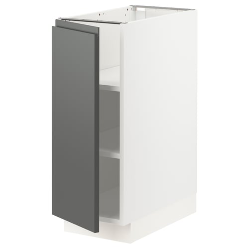 SEKTION Gabinete bajo 1 puerta c/estantes, blanco/Voxtorp gris oscuro, 31x61x76 cm